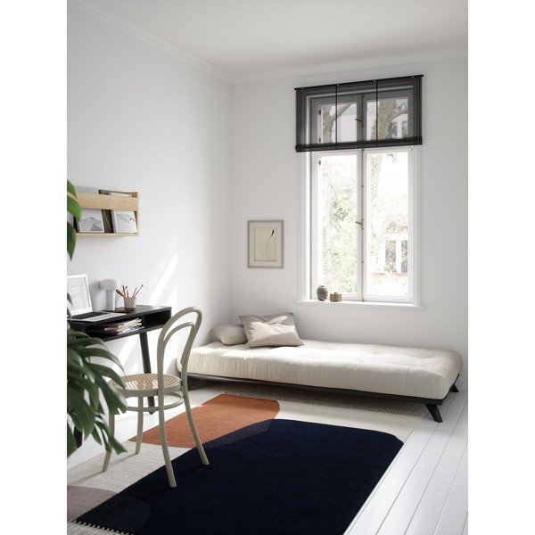 Pat din lemn masiv de pin cu saltea Karup Design Senza Double, 90 x 200 cm, negru-image-3