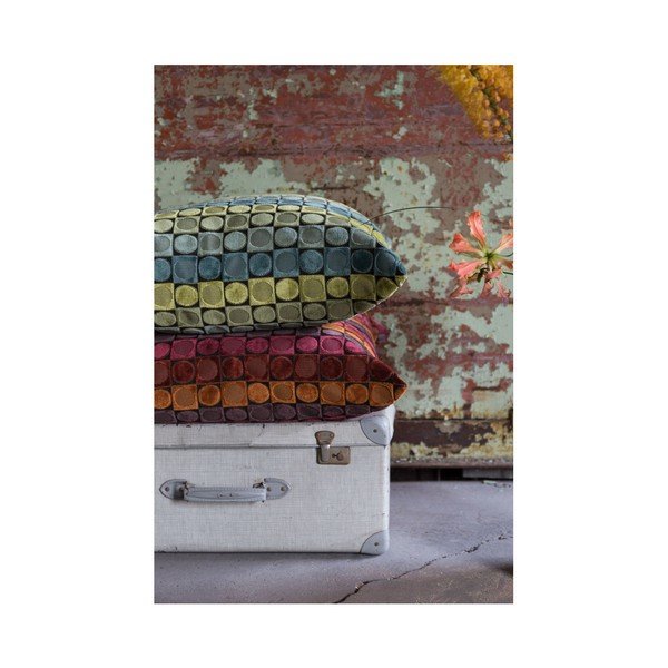 Pernă Dutchbone Ottava, 45 x 45 cm, roşu - portocaliu-image-1