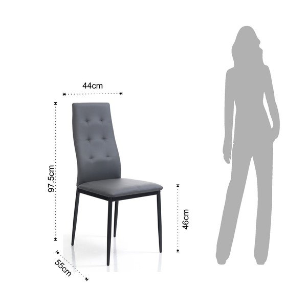 Scaune de dining gri 2 buc. Nina – Tomasucci-image-2