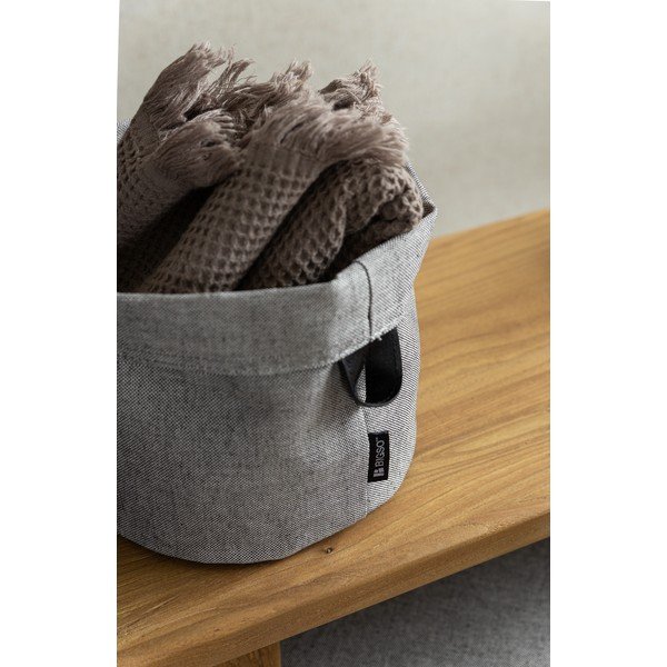 Coș de depozitare din material textil ø 20x20 cm Soft Storage Round – Bigso-image-3