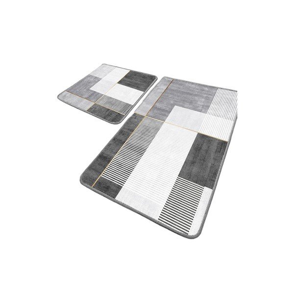 Covorașe de baie gri 2 buc. 60x100 cm Pendor – Foutastic