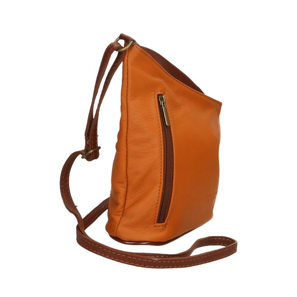 Geantă de mână din piele maro coniac Chicca Borse Garturo-image-4