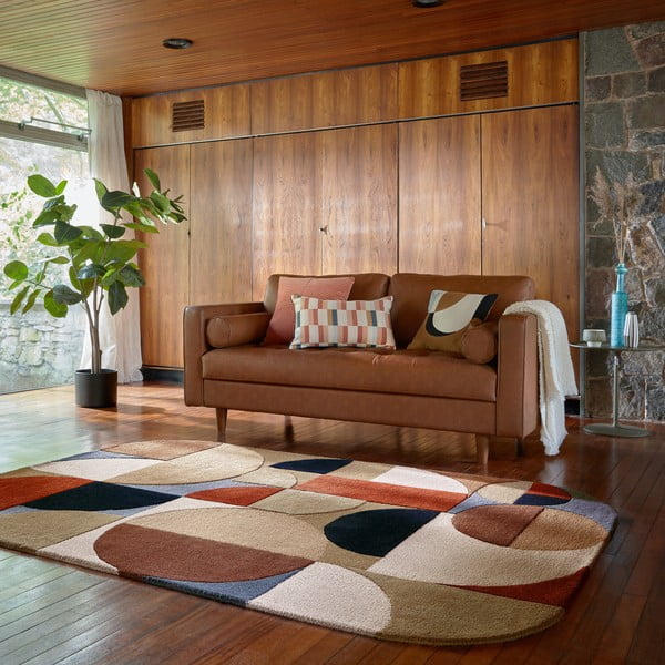 Covor în nuanțe teracotă, țesut manual din lână 160x230 cm Mia Arch – Flair Rugs-image-1