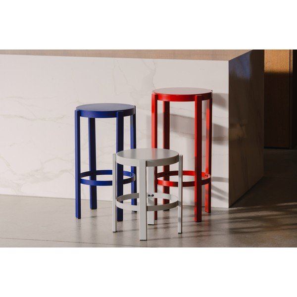 Scaun de bar roșu din oțel (înălțime șezut 75 cm) Doon – noo.ma-image-4