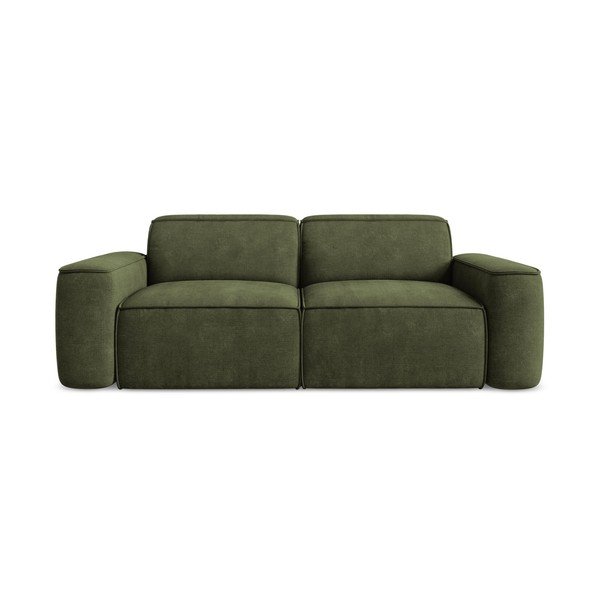 Canapea verde cu tapițerie din chenille 204 cm Omao – Makamii