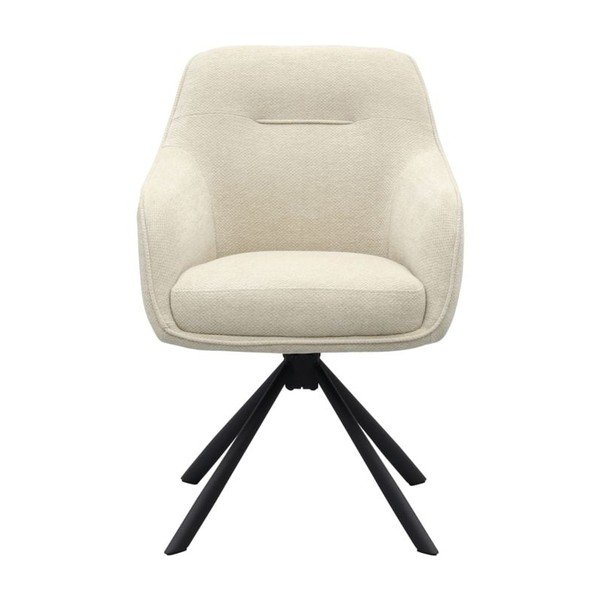 Scaun de living crem cu cotiere tapițat Avola – Unique Furniture-image-1