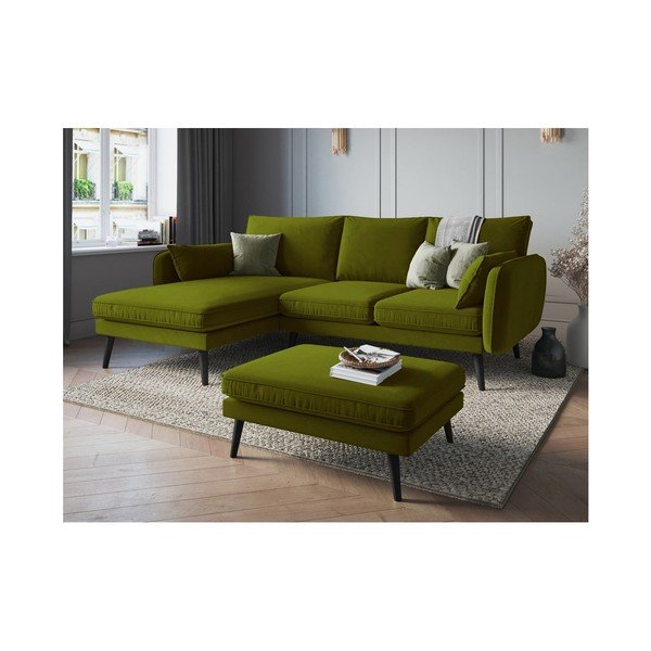 Taburet din catifea Kooko Home Lento, verde-image-4