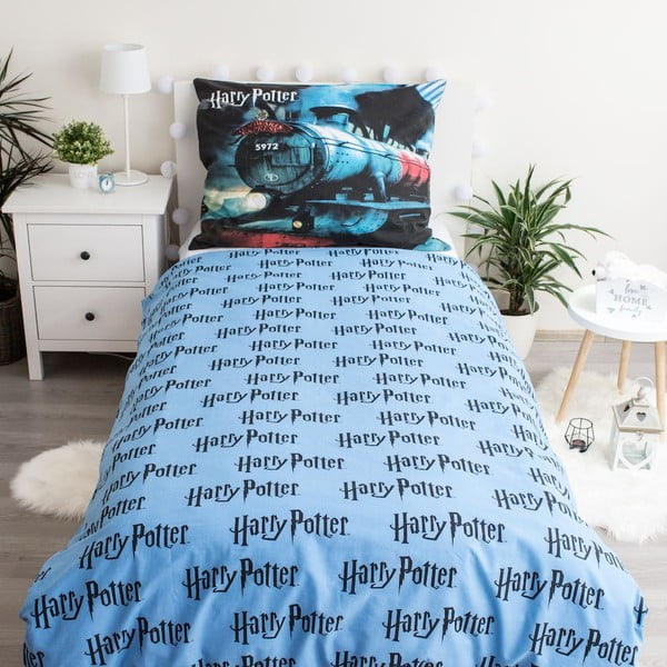 Lenjerie de pat din bumbac pentru copii Jerry Fabrics Harry Potter, 140 x 200 cm-image-1