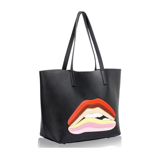 Geantă L&S Bags Lips, negru 