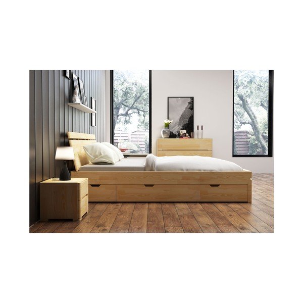 Pat dublu din lemn de pin, cu sertar, SKANDICA Sparta Maxi, 160 x 200 cm-image-3