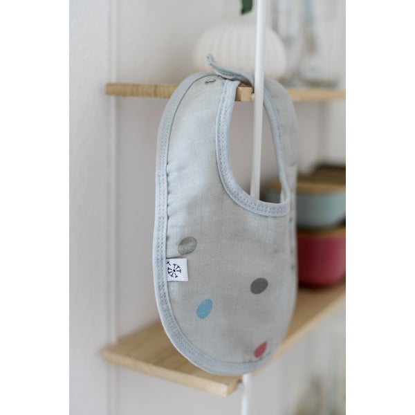 Bavețică din muselină Kindsgut Dots, gri-image-1