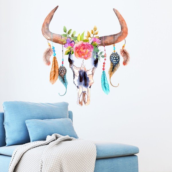 Autocolant Ambiance Boho Buffalo Head-image-1