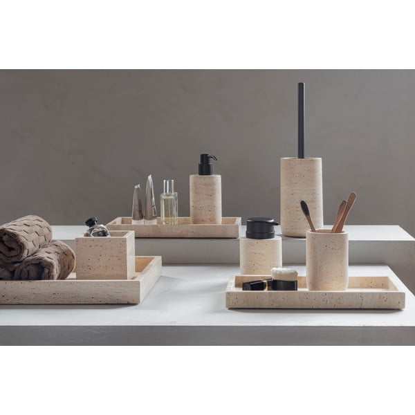 Dozator de săpun lichid bej din piatră 250 ml Travertine – Mette Ditmer Denmark-image-1