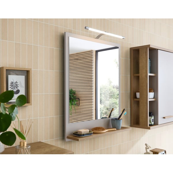 Oglindă de perete cu raft 60x74,5 cm Quickset 966 – Pelipal-image-1