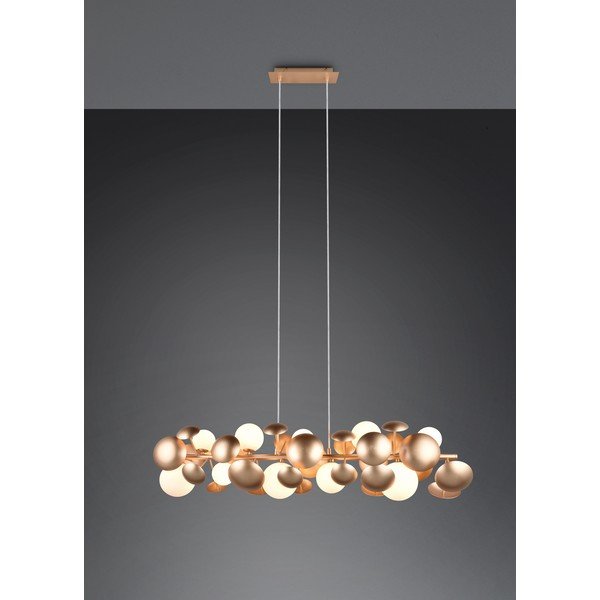 Lustră alb-auriu  cu abajur din sticlă Bubble – Trio Select-image-1