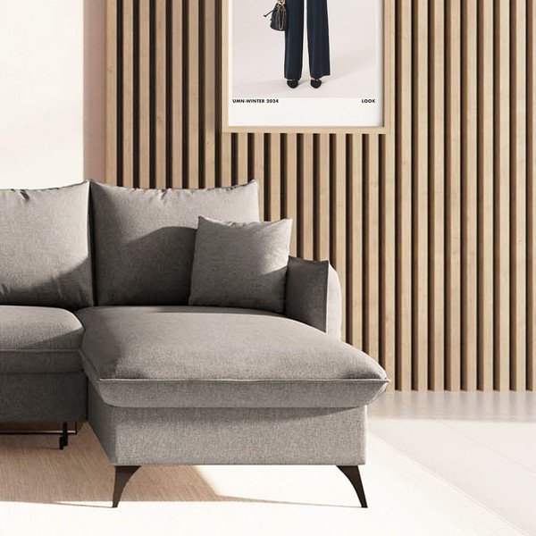 Colțar gri extensibil, cu spațiu de depozitare (cu colț pe partea dreaptă, cu șezlong) Brim – Rodier-image-4