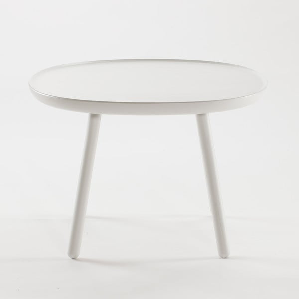 Măsuță auxiliară din lemn masiv EMKO Naïve, ø 64 cm, alb-image-3