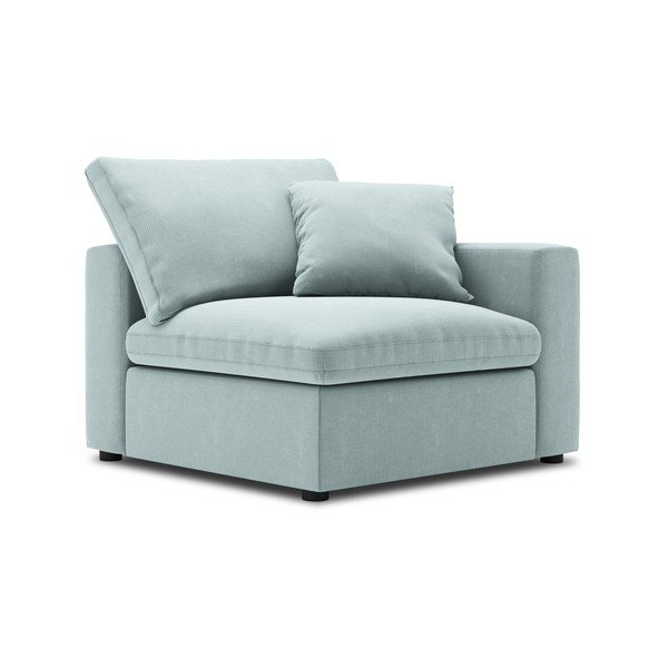 Modul cu tapițerie din catifea pentru canapea colț de dreapta Windsor & Co Sofas Galaxy, albastru deschis-image-2