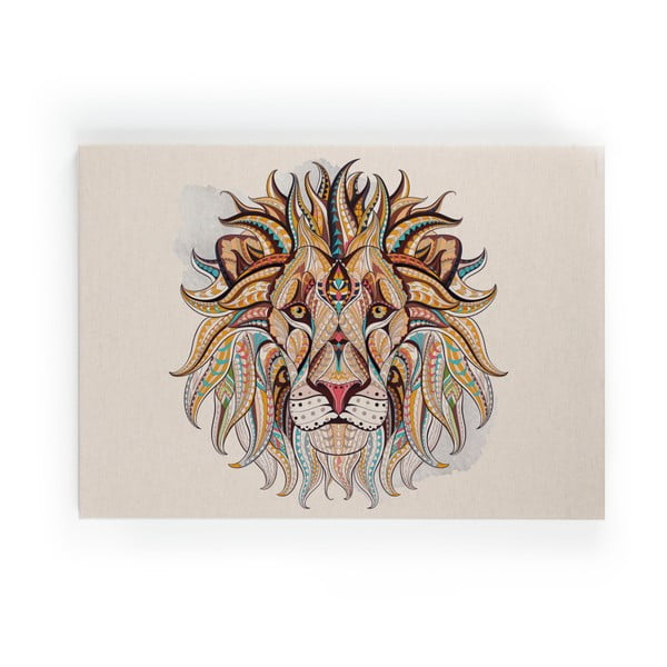 Pictură pe lemn Surdic Lino Lion, 50 x 70 cm