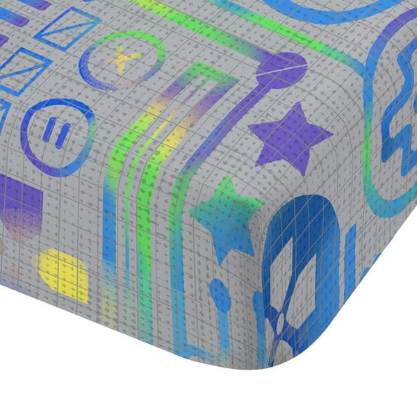 Cearceaf pentru copii gri din microfibră pentru pat de o persoană/pentru saltea înaltă cu elastic 90x190 cm Gamer – Catherine Lansfield