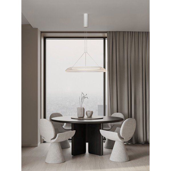 Lustră alb mat LED din aluminiu cu abajur din sticlă acrilică ø 60 cm Mantle – Nova Luce-image-1