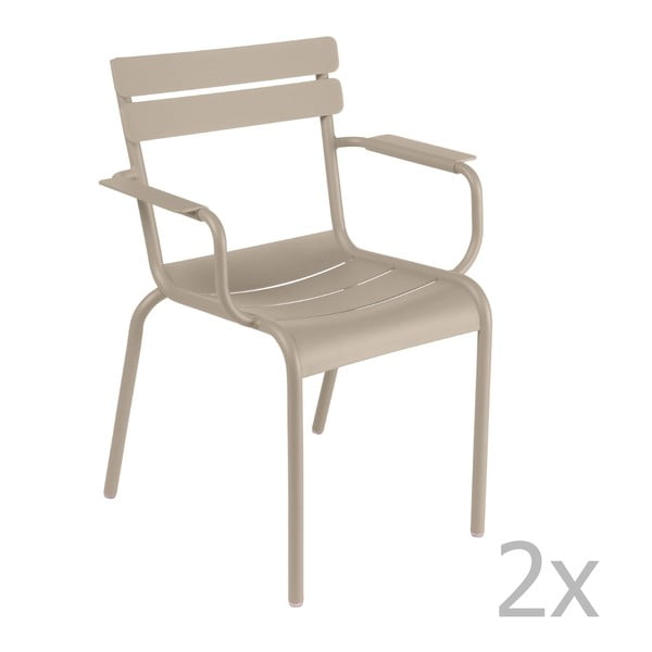 Set 2 scaune cu mânere Fermob Luxembourg, bej deschis