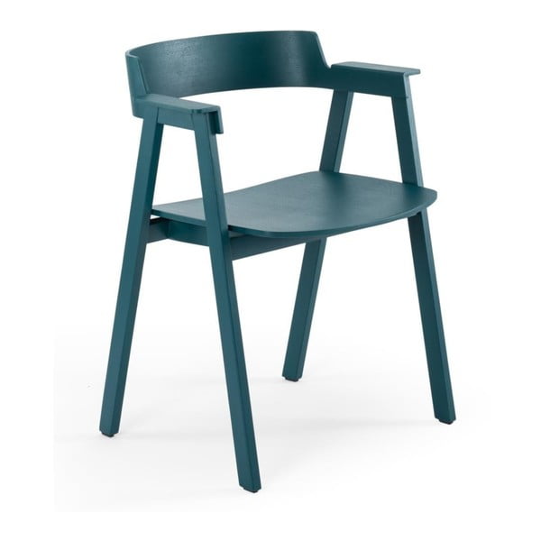 Scaun de dining petrol cu cotiere din lemn de stejar Flip – Gazzda