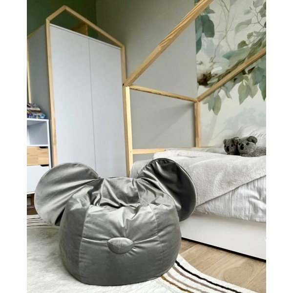 Fotoliu puf pentru copii gri Ears – The Brooklyn Kids-image-1