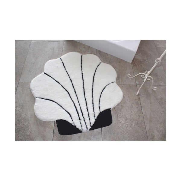 Covor Confetti Bathmats Shell, Ø 90 cm, negru - alb