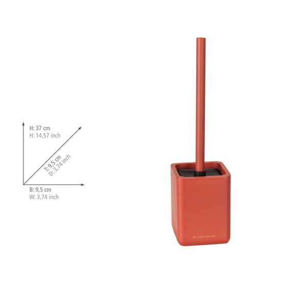 Perie de WC portocalie din polirășină Tom Tailor T-Rounded – Wenko-image-3