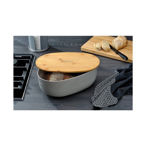 Cutie pentru pâine Kela Namur, 37,5 x 23 cm, gri deschis-image-1