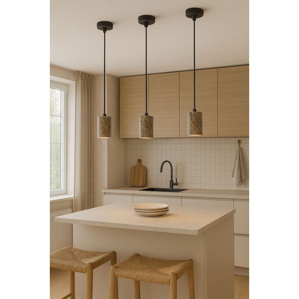 Lustră gri cu abajur din piatră ø 6,5 cm Selma – Opviq lights-image-1