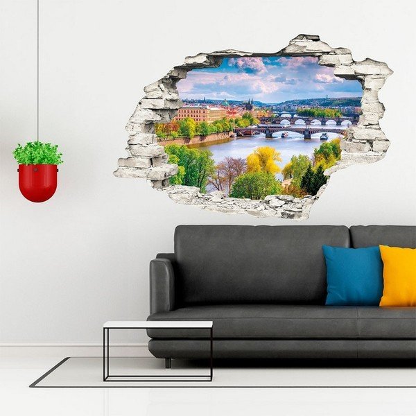 Autocolant perete 3D Ambiance Praga Jaro, 90 x 60 cm-image-3