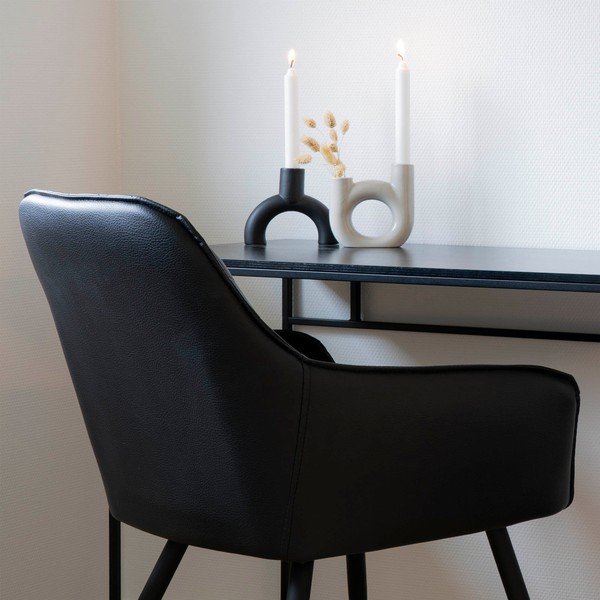 Sfeșnic din sticlă House Nordic Fondo, negru-image-1