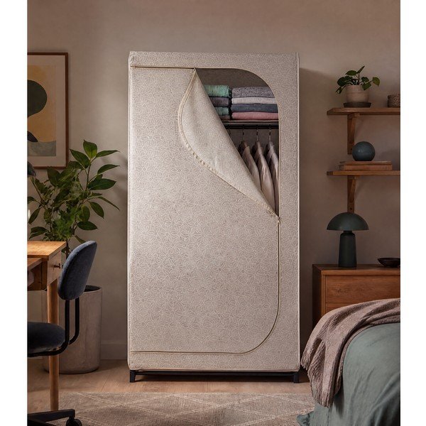 Șifonier bej din material textil 90x160 cm Balance – Wenko-image-1