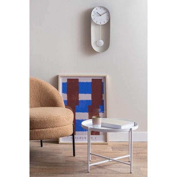 Măsuță de cafea albă rotundă din metal ø 50 cm Meseta  – Leitmotiv-image-1