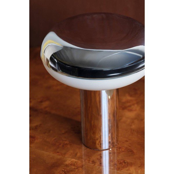 Veioză argintiu-lucios din metal (înălțime 32 cm) Paneta – Jotex-image-2