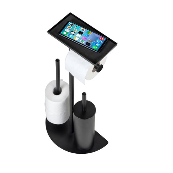 Suport pentru hârtie igienică negru din oțel Cosenza – Wenko-image-4