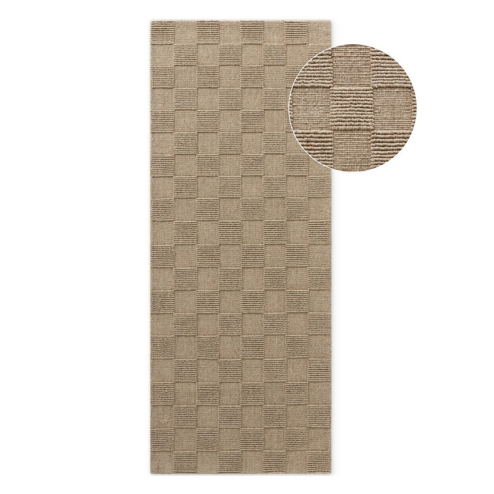 Covor tip traversă maro țesut manual din lână 80x200 cm Scala – Villeroy&Boch