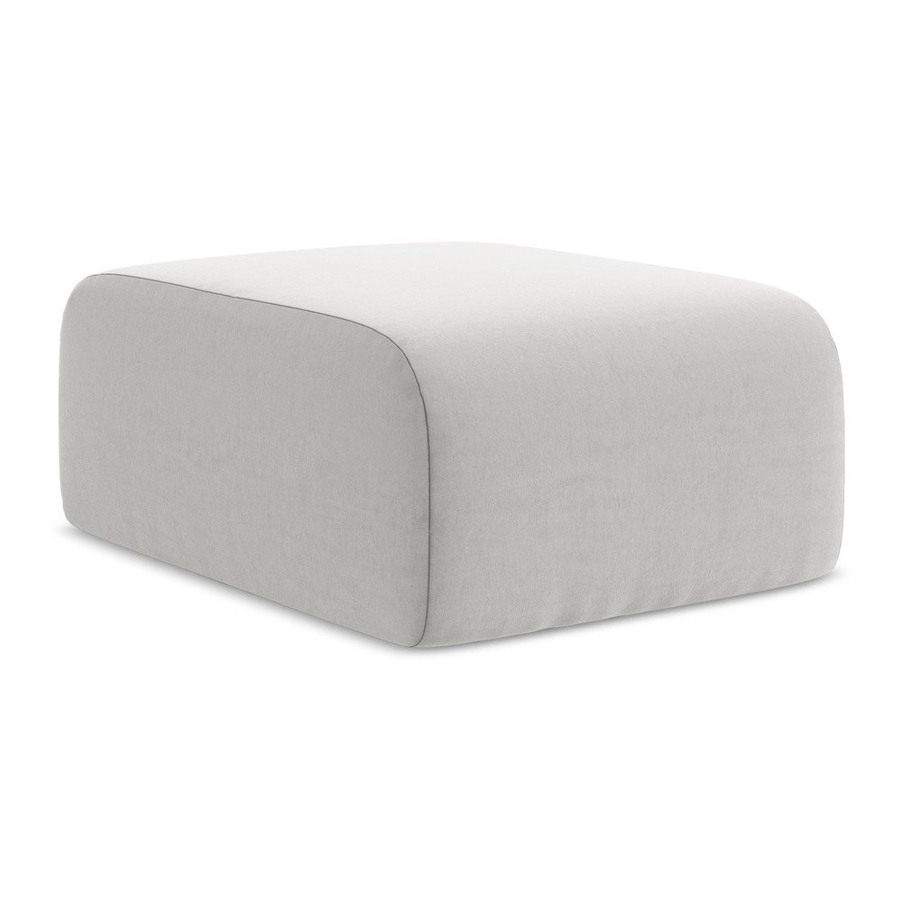 Taburet gri deschis cu tapiÈu009Berie din catifea Lani âu0080Makamii