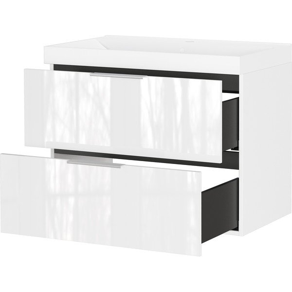 Dulap sub chiuvetă alb suspendat cu aspect lucios 81x65 cm Celano – Germania-image-4
