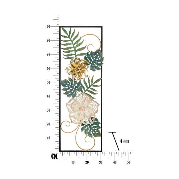 Decorațiune suspendată metalică Mauro Ferretti Campur -A-, 31 x 90 cm, motive florale-image-2