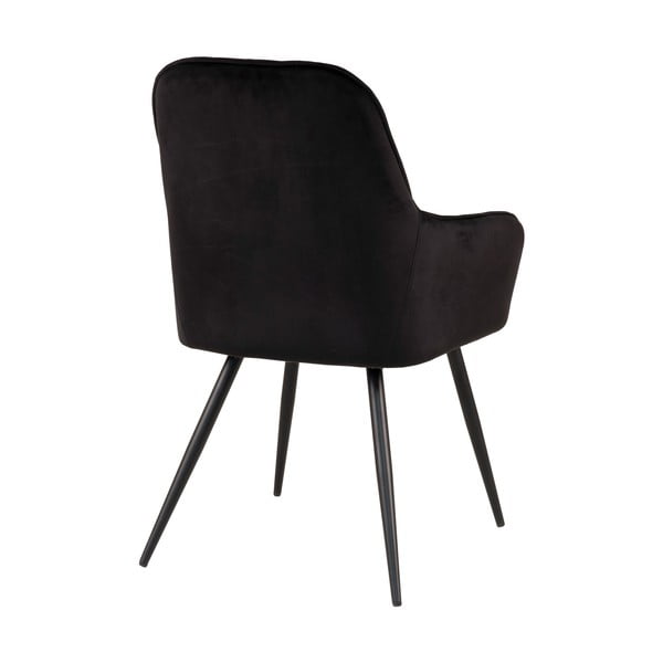 Set de scaune de sufragerie negru cu cotiere 2 buc. tapițat Harbo – House Nordic-image-4