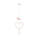 Lustră pentru copii albă/roz cu abajur din metal Single – Candellux Lighting