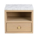 Noptieră natural  cu blat cu aspect de marmură Whitmore – Rowico