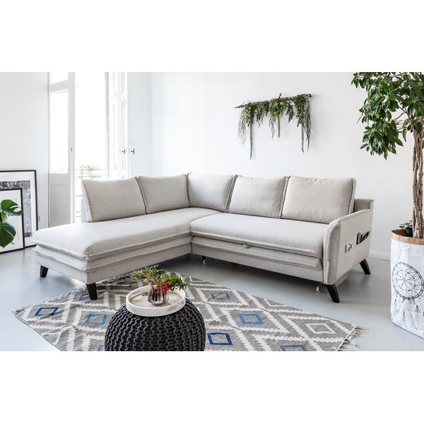 Colțar extensibil cu șezlong pe partea stângă Miuform Charming Charlie L, bej deschis-image-3