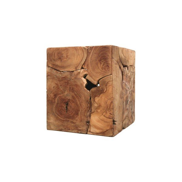 Măsuță din lemn de tec HSM collection Cube, 30 x 35 cm-image-2