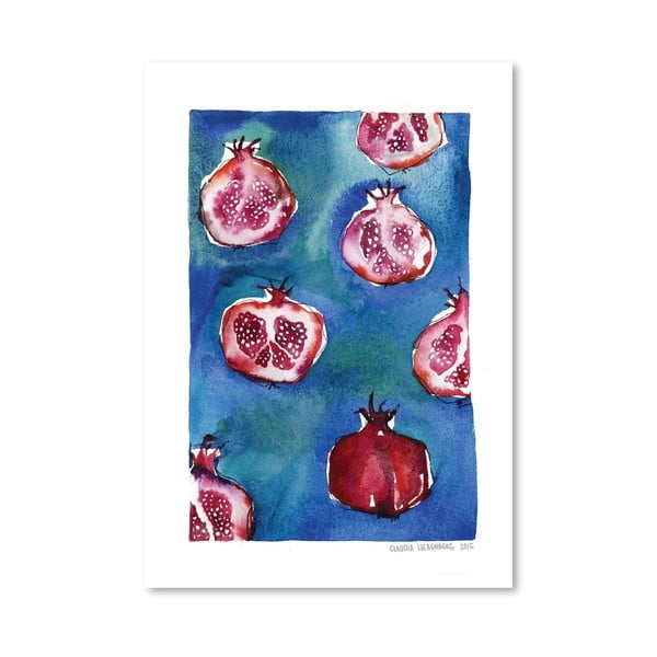 Poster Americanflat Pattern Pomegranate by Claudia Libenberg, 30 x 42 cm