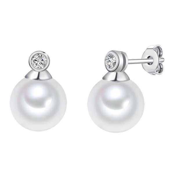 Cercei cu perle și zirconiu Pearls of London Nellis