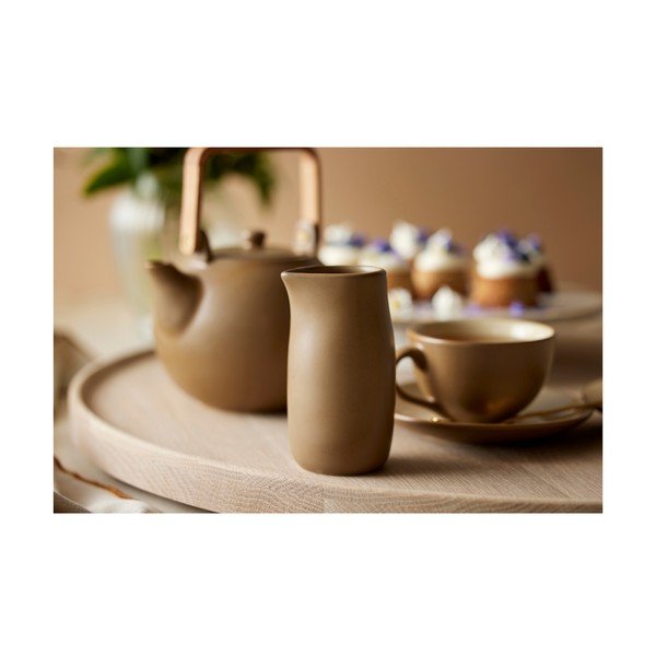 Farfurie bej pentru desert  din gresie ø 22 cm – Bitz-image-1